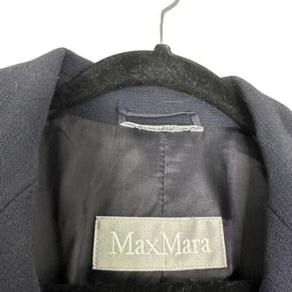 MaxMara Navy Single Breasted Blazer Women’s Size 8 - Picture 8 of 12